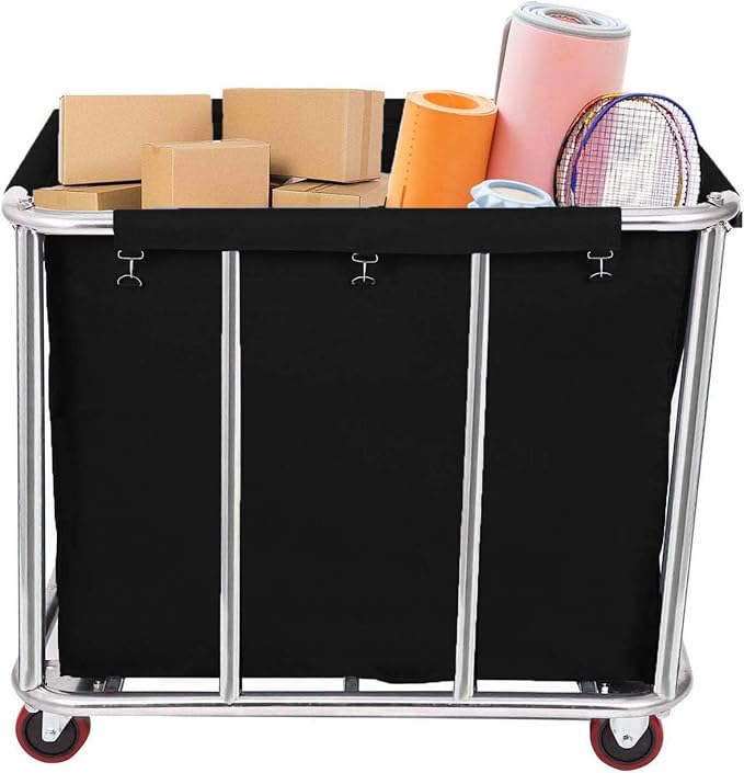 105 Gal Rolling Laundry Basket, Commercial 400L Large Capacity Heavy Duty - Image 6