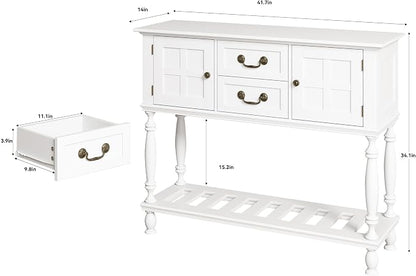 Farmhouse Console Table with Storage, Narrow Entryway Table with 2 Drawers & 2 - Image 2