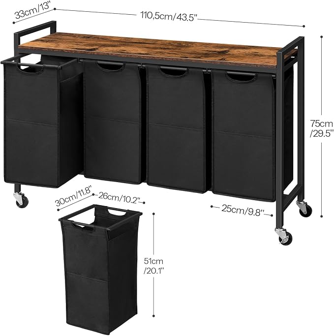 HOOBRO Laundry Sorter 4 Sections, Laundry Hamper - Image 3