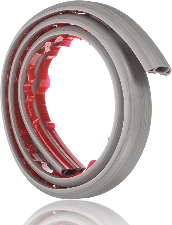 HARFINGTON 4ft Cord Cover Floor W0.6 x H0.33 Inner Channel PVC Hide Extension - Image 3