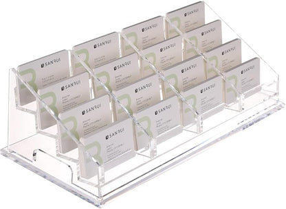 YUXUN 16 Slots Acrylic Business Card Holder by Unknown