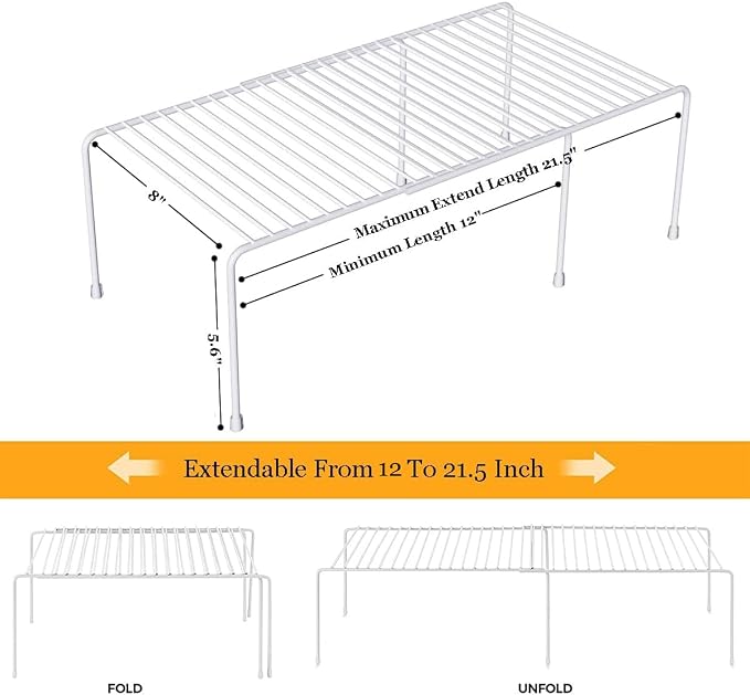 Kitchen Cabinet Organizer and Storage Shelves Expandable Freezer Shelf - Image 4