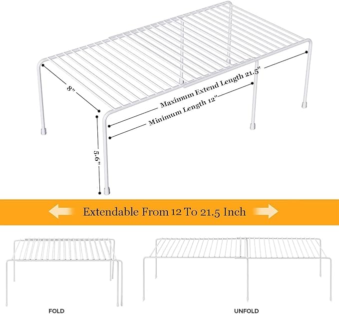 Expandable Cabinet Storage Organizer Shelf, Freezer Shelf Kitchen Cabinet - Image 5