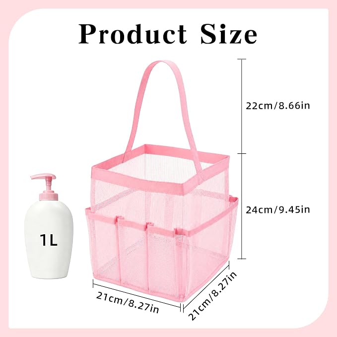 Mesh Shower Caddy, 9 Pocket Large Capacity Beach Tote Bag - Image 2