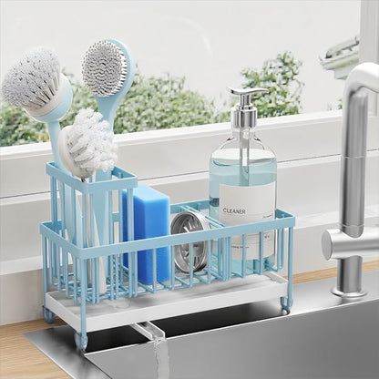 Cisily Blue Sponge Holder for Kitchen Sink, Sink Caddy Organizer by CISILYHOMELIFE