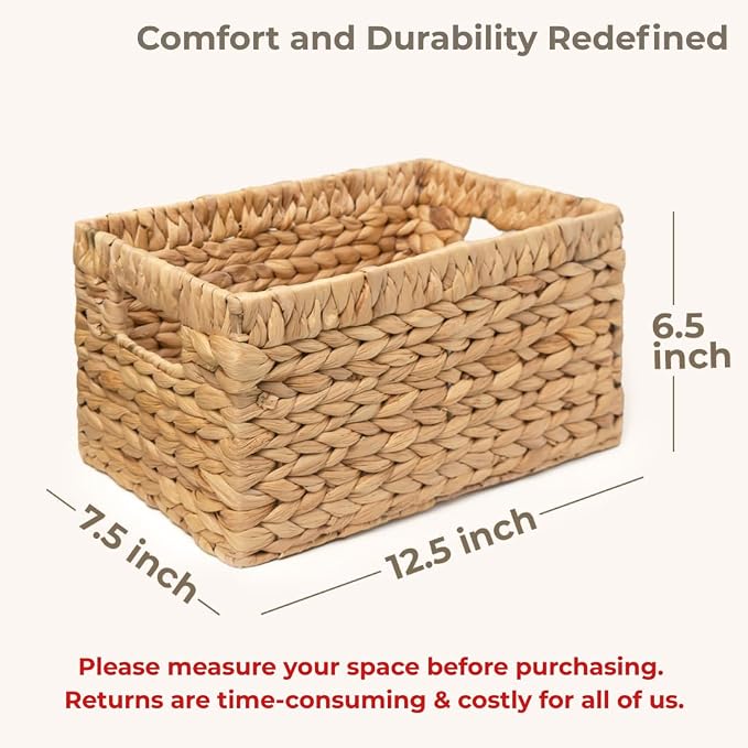 KOKODO Pack 3 Medium Wicker Storage Baskets - Image 3
