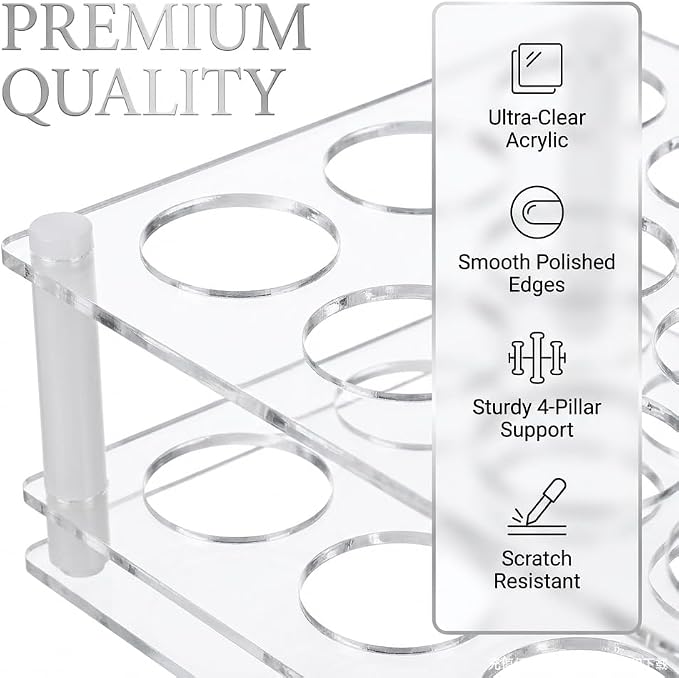 2 Pack 12 Hole 3×4 Acrylic Roller Bottle Organizer, Crystal Clear Essential Oil - Image 3
