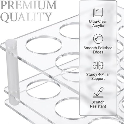 2 Pack 12 Hole 3×4 Acrylic Roller Bottle Organizer, Crystal Clear Essential Oil - Image 3