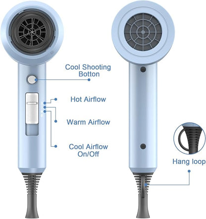 Slopehill Professional Ionic Hair Dryer, Powerful 1800W Fast Drying Low Noise - Image 4