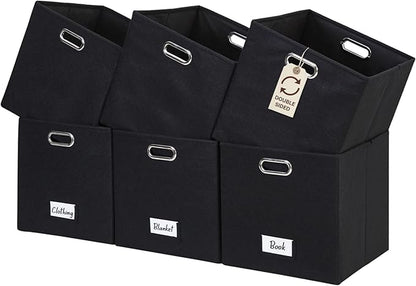 DECOMOMO Black Storage Bins, 11 inch Cube Storage Bin by DECOMOMO