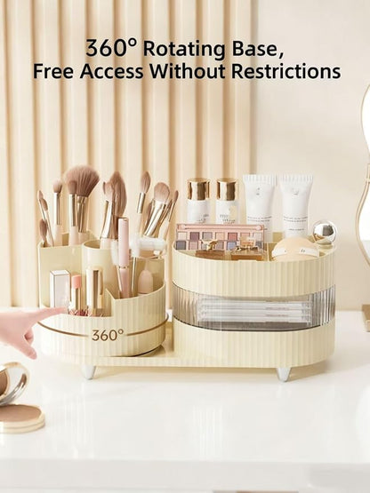 360° Rotating Cosmetic Organizer, 3-Layer Display Cabinet - Image 2