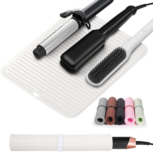 Quccefods Heat Resistant Mat Large Silicone Hot Hair Tools Mat by Quccefods