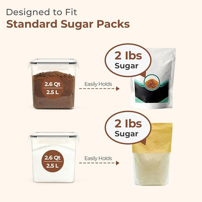 ComSaf Brown Sugar Container Set of 2, Airtight Food Storage Containers - Image 3
