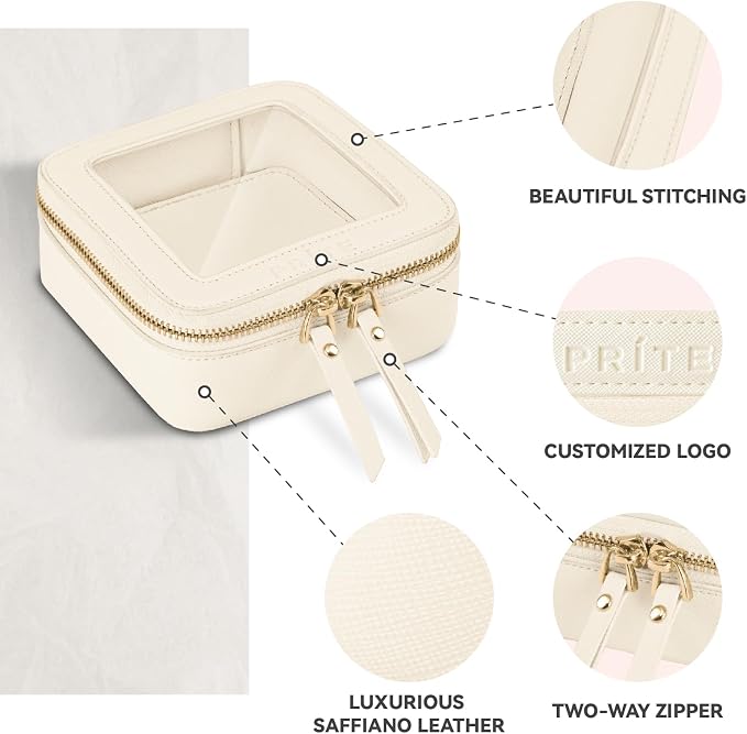 Prite Small Makeup Bag for Women Portable Clear Makeup Bag Cute Mini Waterproof - Image 4