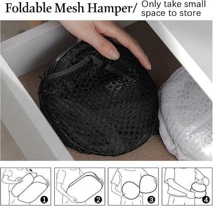 4Pcs Pop Up Laundry Hamper, FHDUSRYO Mesh Foldable Hamper - Image 5