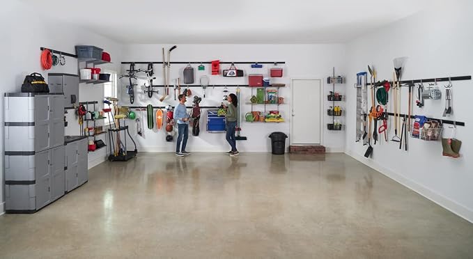 Rubbermaid 24-Piece FastTrack Garage Wall-Mounted Storage Kit, 6 Rails and 18 - Image 9