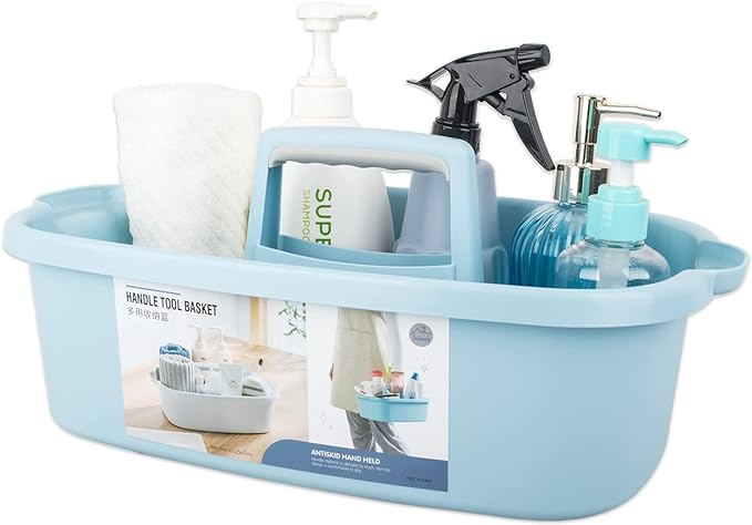 Large Cleaning Supplies Caddy Portable Shower Basket Supply Organizer by JiatuA