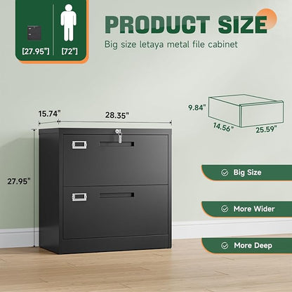 Letaya 2 Drawer File Cabinet - Image 3