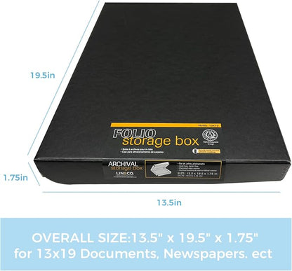 Lineco Clamshell Archival Storage Box, 13.5x19.5x1.75 In, Organize and Store - Image 2