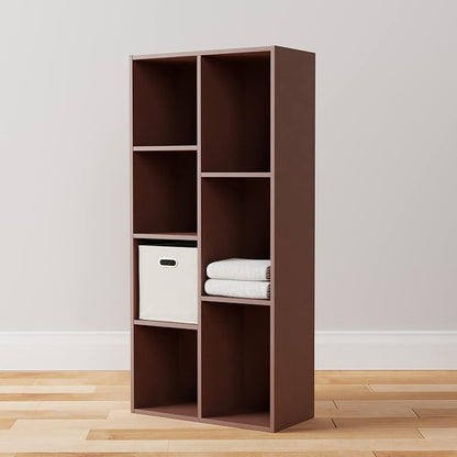 Amazon Basics 7 Cube Storage Organizer Bookcase, Sturdy Shelves, Book Shelf - Image 7