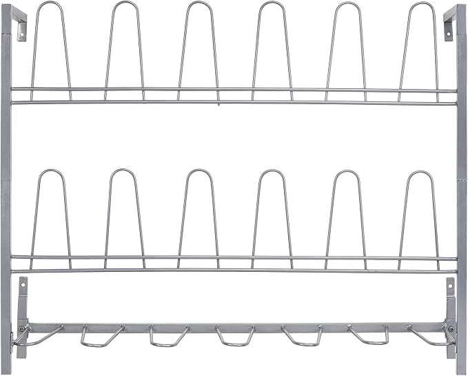MyGift Premium Silver Metal Hanging Wall Shoe Rack - Image 5