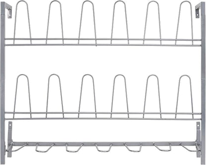 MyGift Premium Silver Metal Hanging Wall Shoe Rack - Image 5