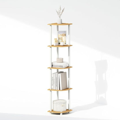 Furinno Turn-N-Tube Storage Shelves, 5-Tier Book Shelf, Corner Shelf, Toolless - Image 7