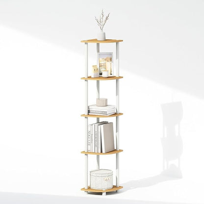 Furinno Turn-N-Tube Storage Shelves, 5-Tier Book Shelf, Corner Shelf by Furinno-FitsYourSpaceFitsYourBudget