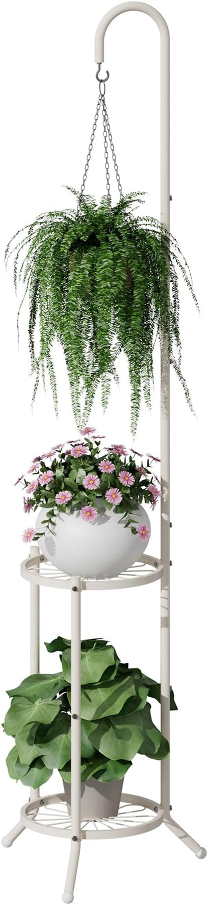 2-Tier Hanging Plant Stand, Heavy Duty Metal Planter Rack by VIEWCARE