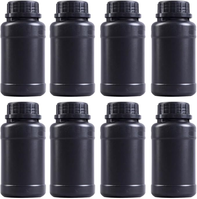 8pcs Black Hdpe Plastic Bottles by MUCKLILY