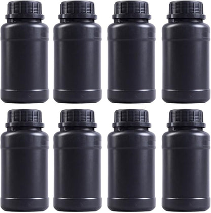 8pcs Black Hdpe Plastic Bottles by MUCKLILY