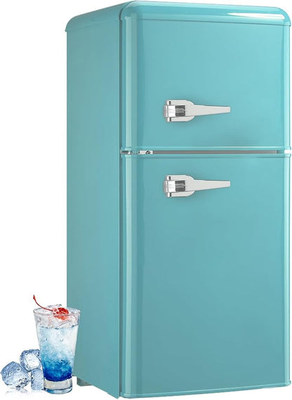 Retro Mini Fridge 3.5 Cu. Ft. Apartment Size Refrigerator by Cleanthewayyouwant