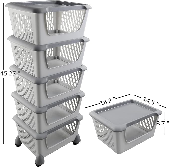 5-Tier Stackable Storage Bins - Image 3