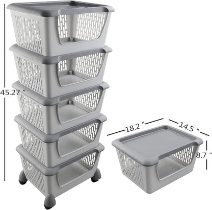 5-Tier Stackable Storage Bins - Image 3