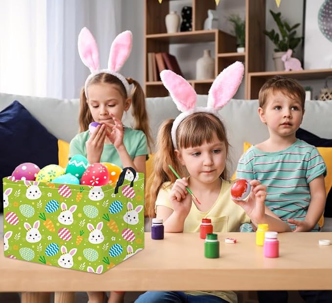 Rectangular Easter Bunny Storage Basket - Image 4