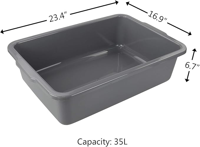 4-Pack Large Plastic Bus Box, Commercial Tote Box, 32 L, and cleaning tasks - Image 2