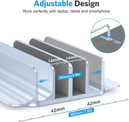 OMOTON Vertical Laptop Stand, Desktop Aluminum Mac Book Stand - Image 4
