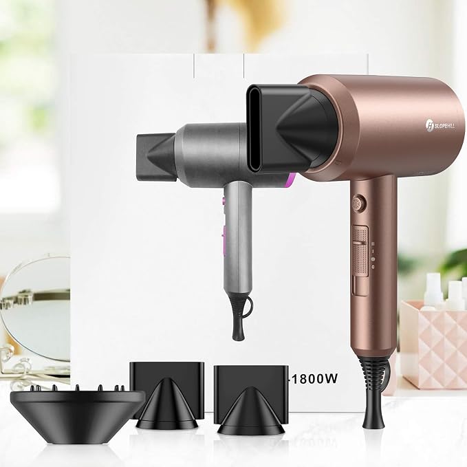 slopehill Professional Ionic Hair Dryer, Powerful 1800W Fast Drying Low Noise - Image 8