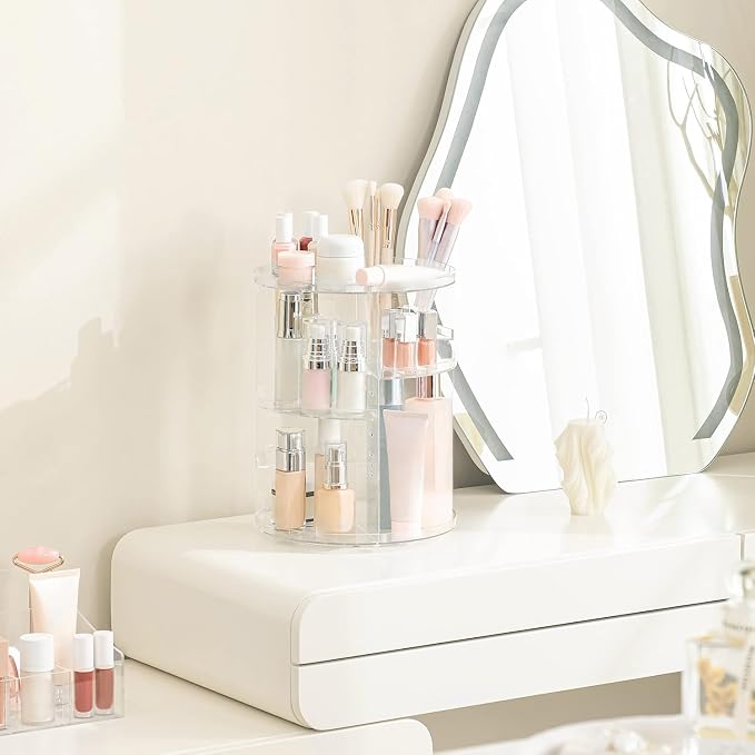 HBlife 360 Rotating Makeup Organizer Adjustable Carousel Large Capacity - Image 9