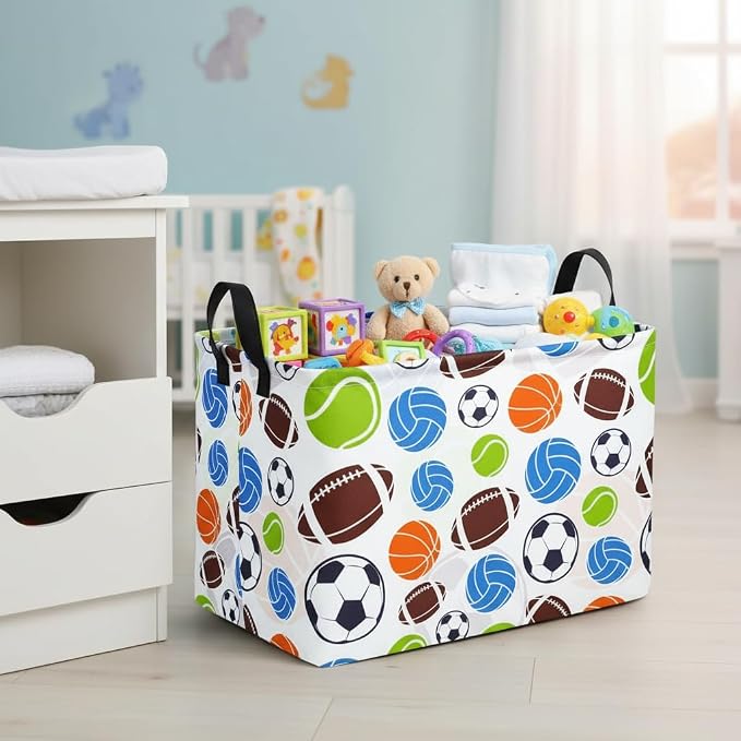 Football Storage Basket Empty, Waterproof Football Storage Bins Organizer - Image 5