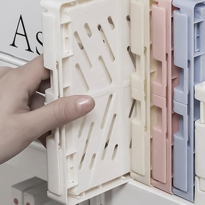 Pastel Plastic Storage Baskets 2 Pack, Collapsible Crates - Image 7