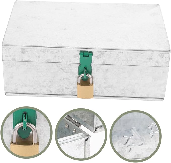 KICHOUSE Tool Box Rigid Storage Box Lock Iron Sheet Outdoor Storage Container - Image 9