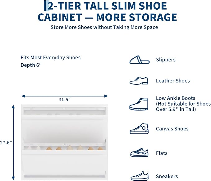 Garvee Slim Metal Shoe Cabinet - Image 3