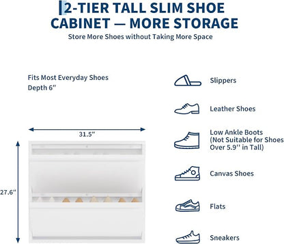 Garvee Slim Metal Shoe Cabinet - Image 3