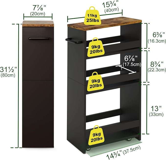 TEAMIX 4 Tier Slim Storage Cart - Image 5