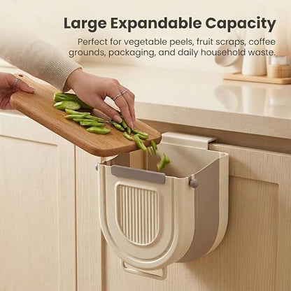 Collapsible Hanging Trash Can for Kitchen: Foldable Hanging Garbage Bin - Image 4