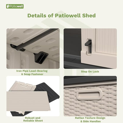 Patiowell Shelf of Plastic Outdoor Storage Cabinet, 26/50 Cu Ft Lockable - Image 6