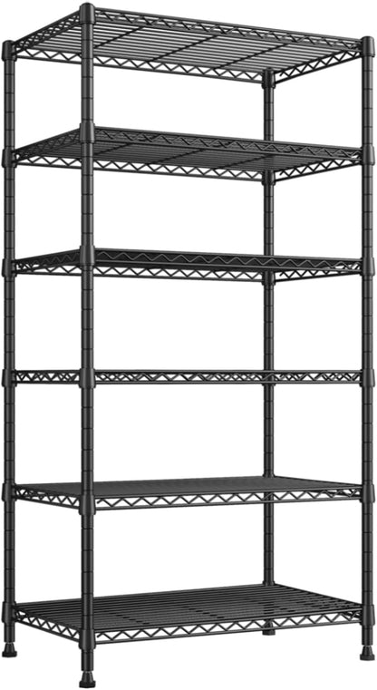 REIBII 6 Tier Shelf Metal Shelving 70"H Storage Shelves Sturdy Wire Rack Shelf by REIBII