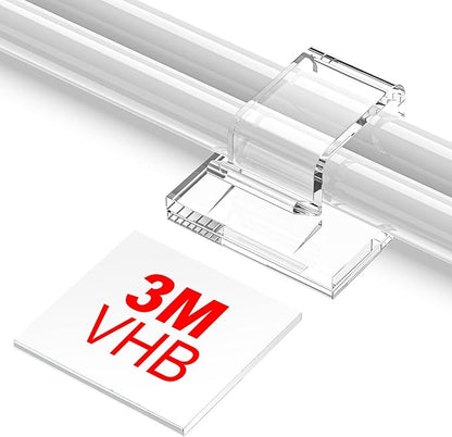 Adhesive Cable Clips Cord Organizer Clear, Outdoor Light Clips by TidyHelper