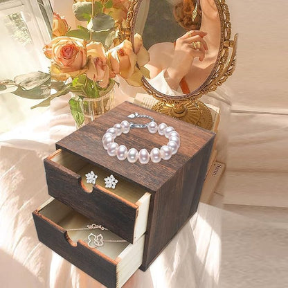 2-Drawer Desk Organizer Rustic Wooden Drawer Organizer - Image 6